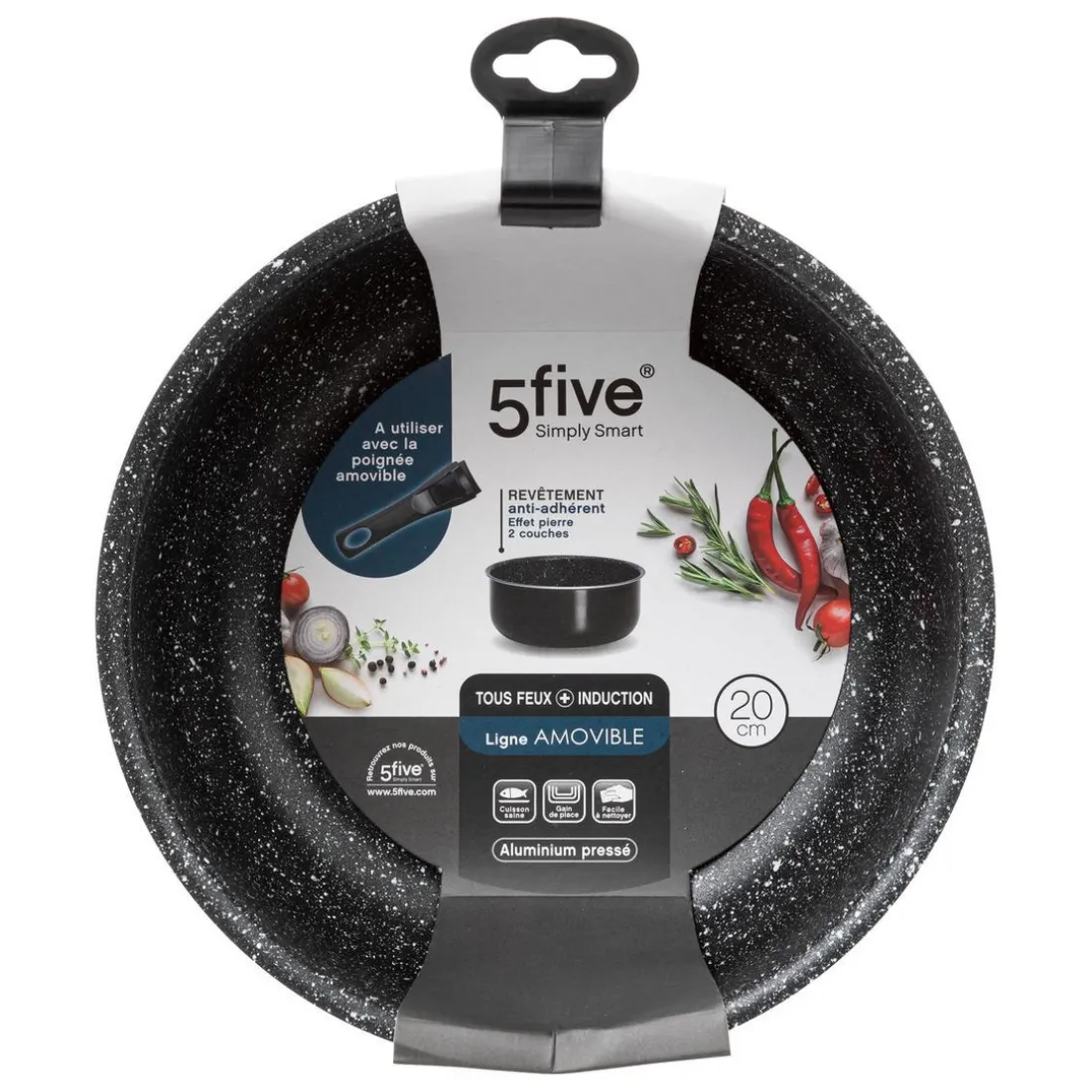 Casserole aluminium pressé amovible 20 cm