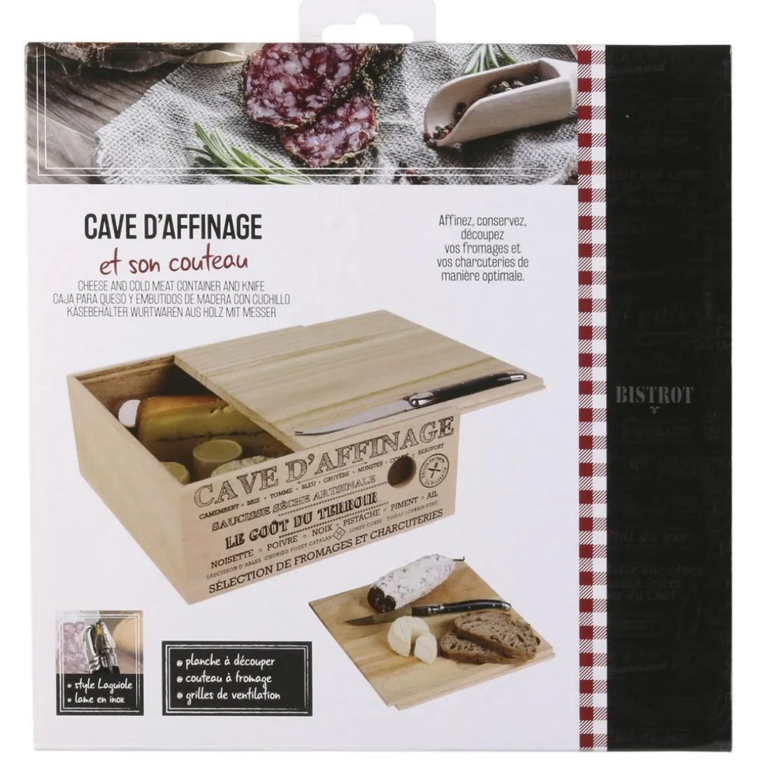 Cave a fromage bois avec couteau ABILENE