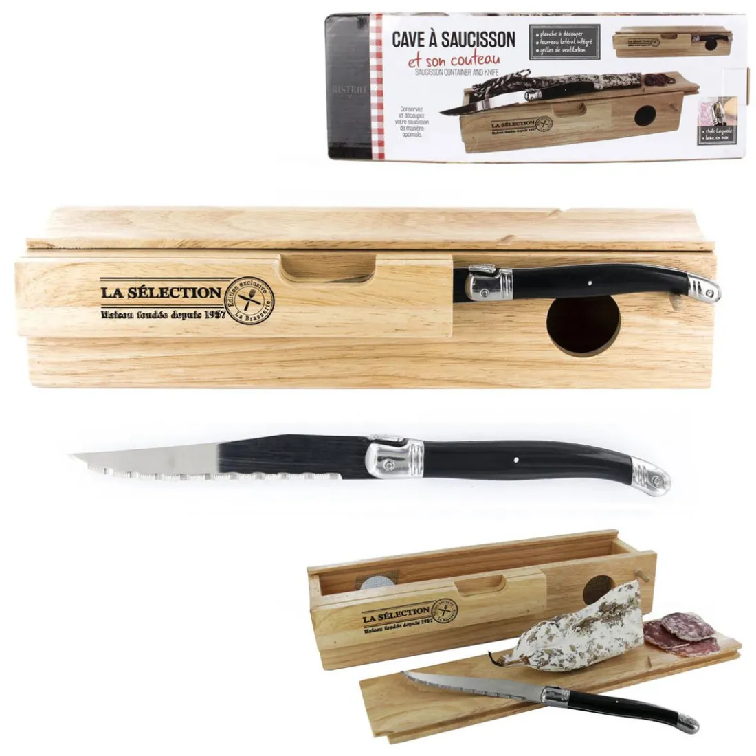 Cave a saucisson et couteau GEORGE