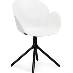 Chaise avec accoudoirs 'APODIS' blanche en matière plastique
