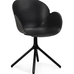 Chaise avec accoudoirs 'APODIS' noire en matière plastique