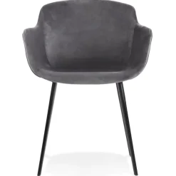 Chaise avec accoudoirs 'ARMADA' en velours gris