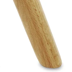 Chaise avec accoudoirs 'MELIS' noire avec pieds en métal et bois naturel