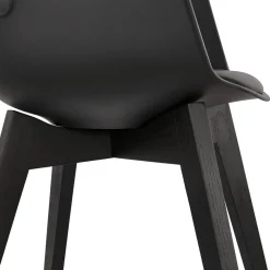 Chaise avec accoudoirs 'MISTRAL' noire avec pieds en bois noir