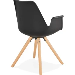 Chaise avec accoudoirs 'ZALIK' noire style scandinave