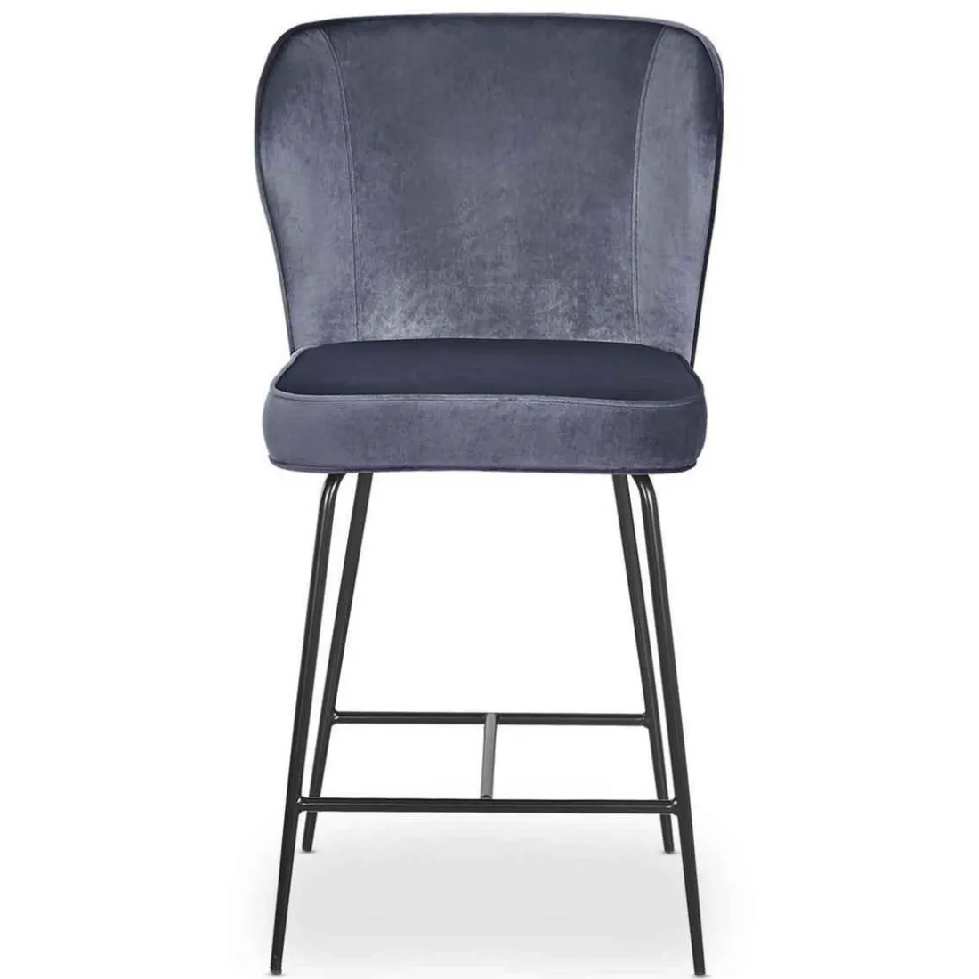 Chaise de bar ELSA Velours Gris
