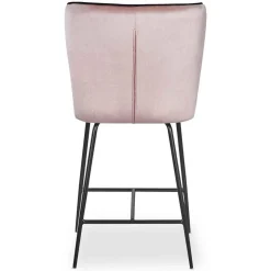Chaise de bar ELSA Velours Rose
