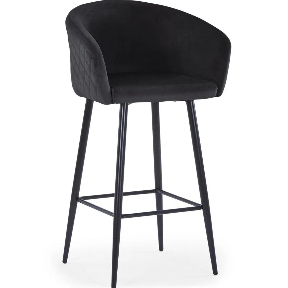 Chaise de bar Velours Noir VENUS