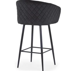 Chaise de bar Velours Noir VENUS