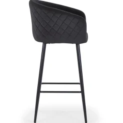 Chaise de bar Velours Noir VENUS