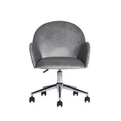 Chaise de bureau ajustable à roulettes en velours chiozza Gris