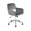 Chaise de bureau ajustable en velours Ross Gris