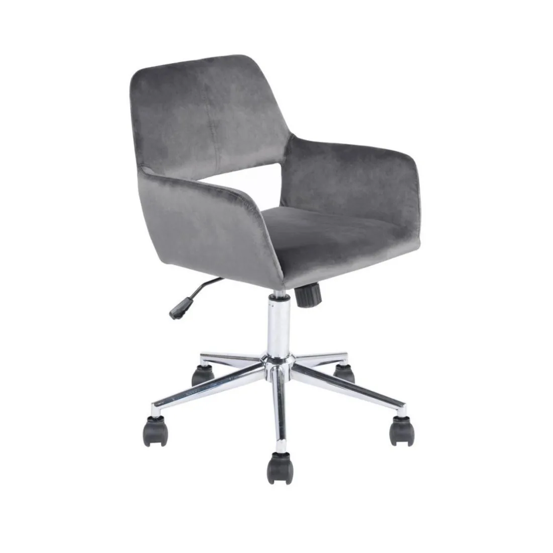 Chaise de bureau ajustable en velours Ross Gris
