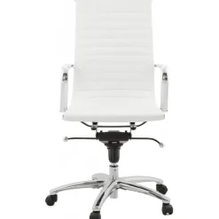 Chaise de Bureau blanc et chromé CHARMO