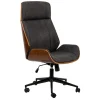 Chaise de Bureau Design Reglable en Bois Noir