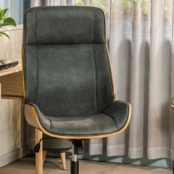 Chaise de Bureau Design Reglable en Bois Noir