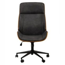 Chaise de Bureau Design Reglable en Bois Noir