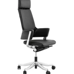 Chaise de bureau ergonomique cuir noir IVY