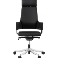 Chaise de bureau ergonomique cuir noir IVY