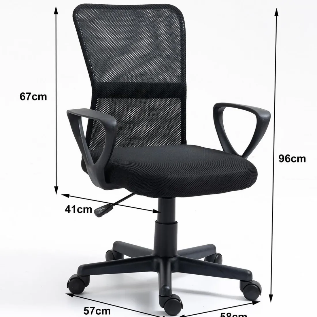 Chaise de bureau ergonomique réglable Noir