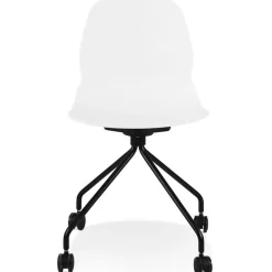 Chaise de bureau 'NADIA' blanche sur roulettes