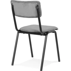 Chaise de cuisine 'VANINA' en tissu côtelé gris foncé