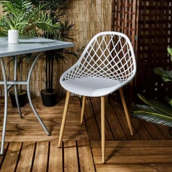 Chaise de Jardin Croisillons Blanc