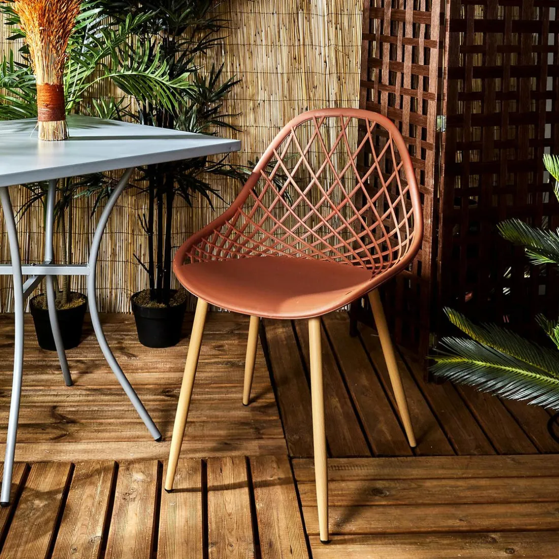 Chaise de Jardin Croisillons Terracotta