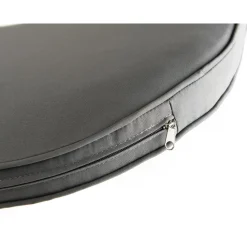 Chaise de jardin en rotin synthétique gris avec coussin gris pieds noirs en métal