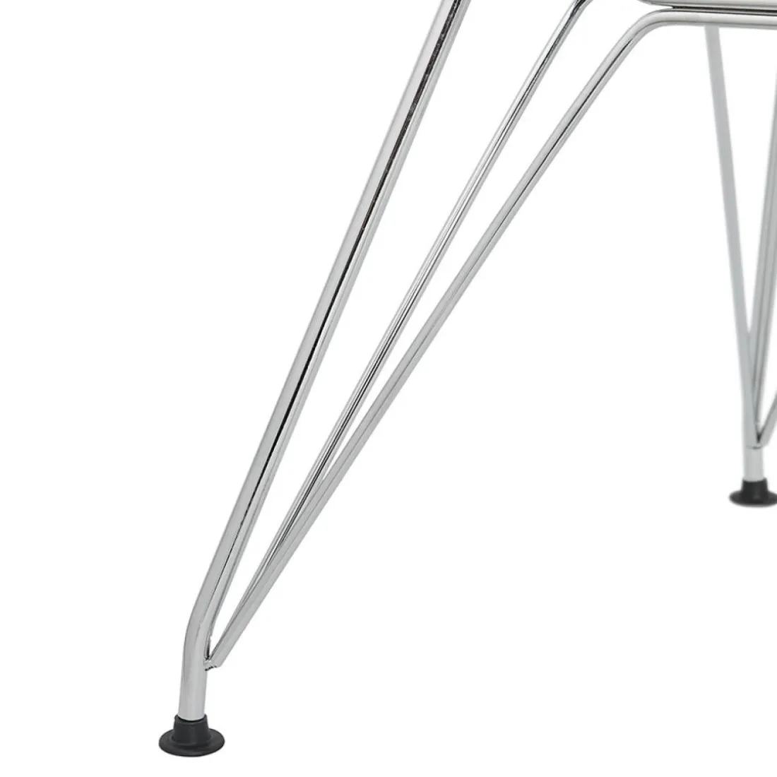 Chaise design 'GAUDY' noire avec pied en métal chromé