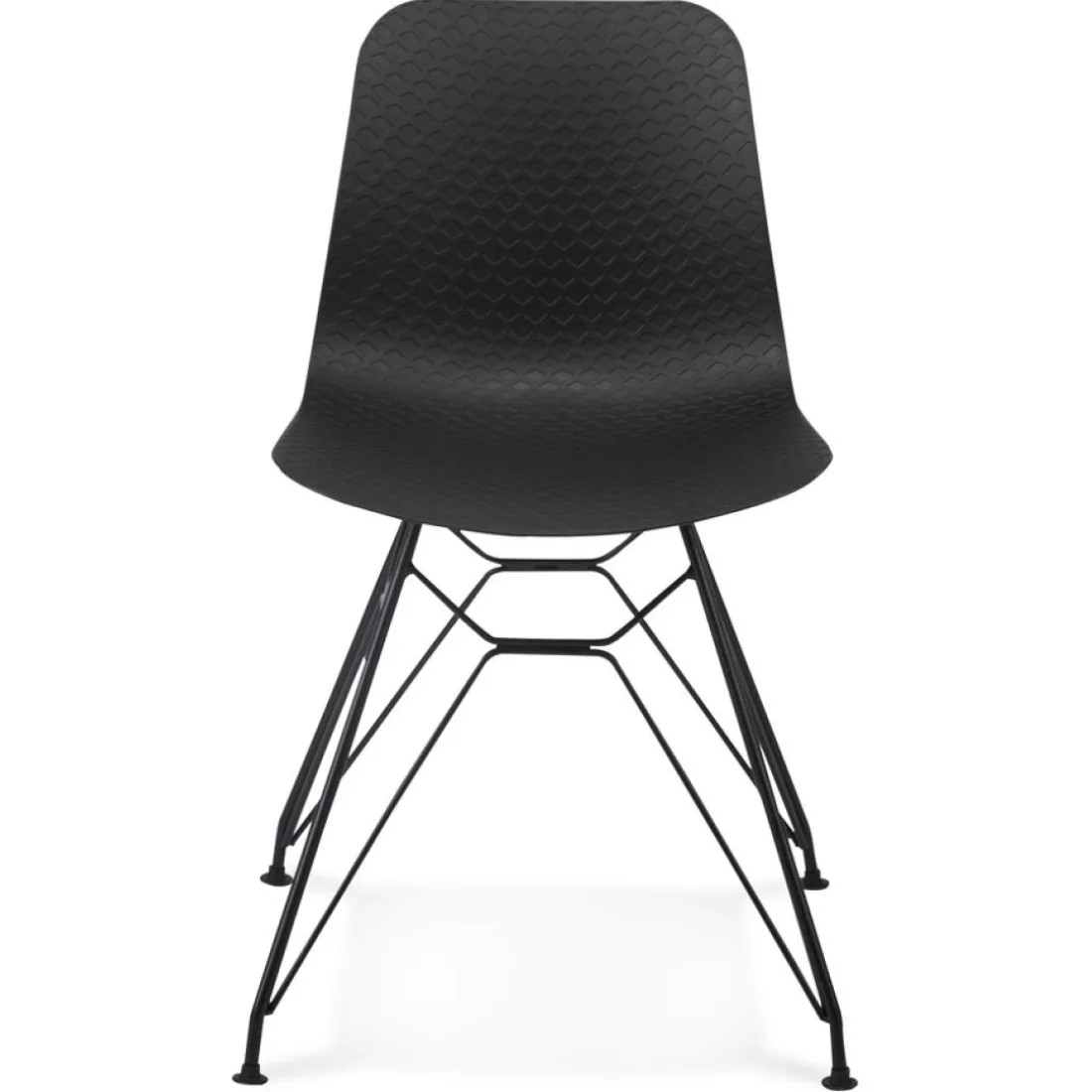 Chaise design 'GAUDY' noire style industriel avec pied en métal noir