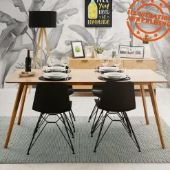 Chaise design 'GAUDY' noire style industriel avec pied en métal noir