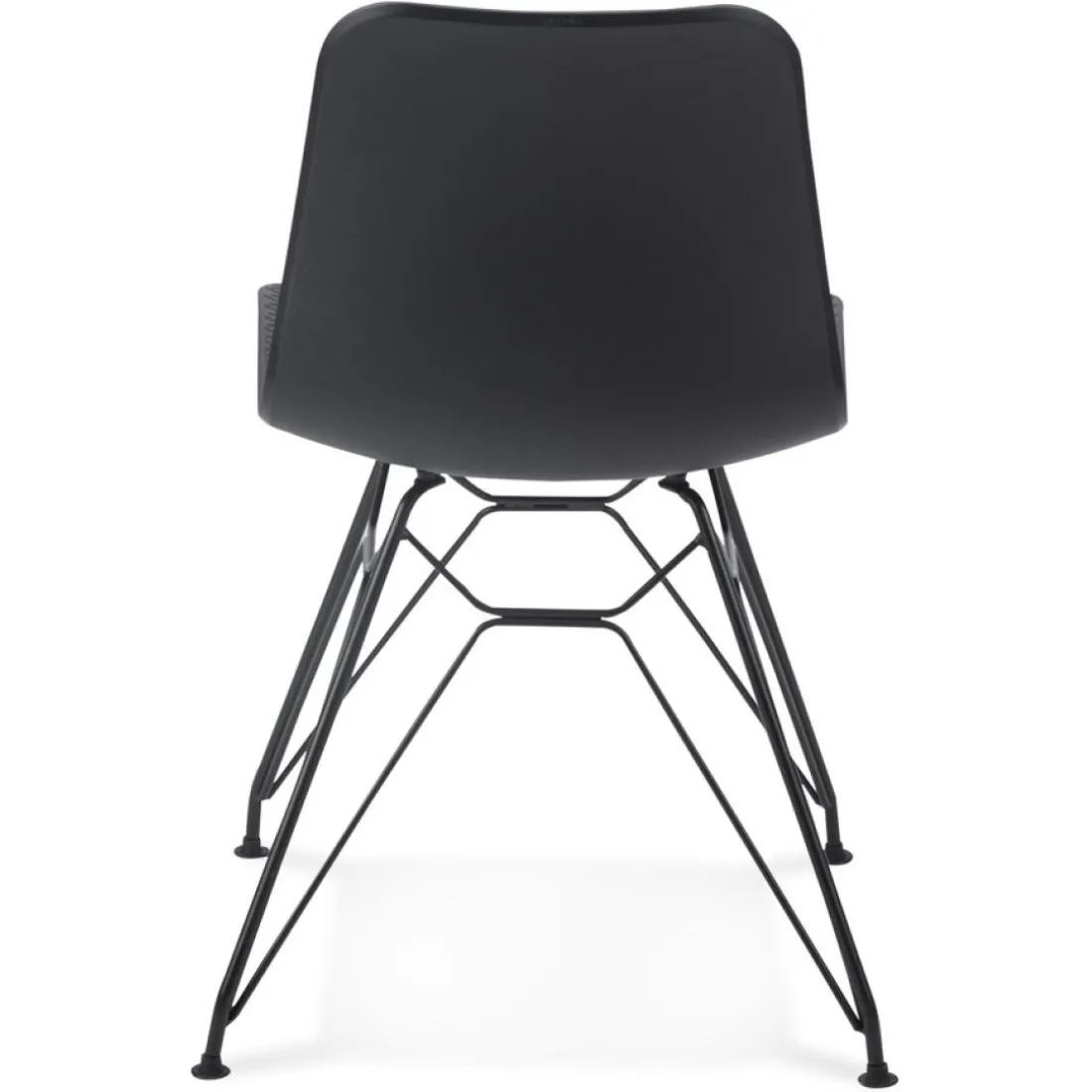 Chaise design 'GAUDY' noire style industriel avec pied en métal noir