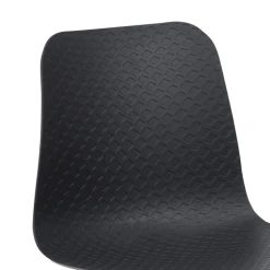 Chaise design 'GAUDY' noire style industriel avec pied en métal noir