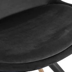 Chaise design 'HAMILTON' en velours noir et pieds en bois noir