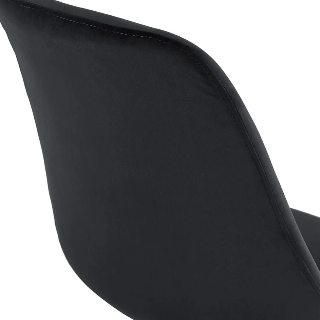 Chaise design 'HAMILTON' en velours noir et pieds en bois noir