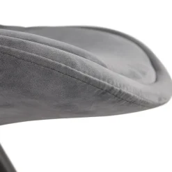 Chaise design 'HAMILTON' en velours gris et pieds en bois noir