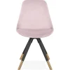 Chaise design 'HAMILTON' en velours rose et pieds en bois noir