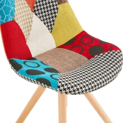 Chaise design 'LUCY' en tissu style patchwork