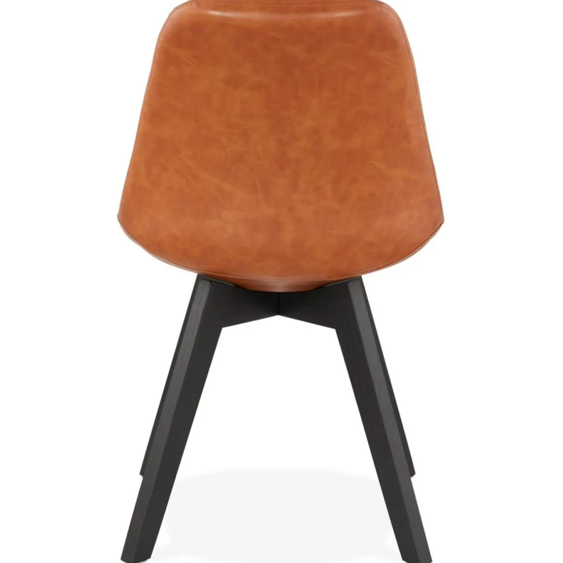 Chaise design 'NIAGARA' brune avec pieds en bois noir