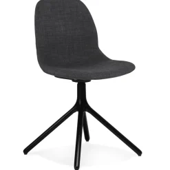 Chaise design 'PAVONIS' en tissu gris foncé