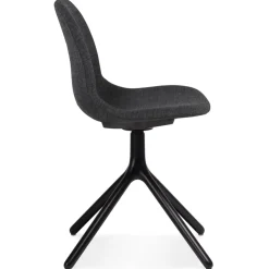 Chaise design 'PAVONIS' en tissu gris foncé