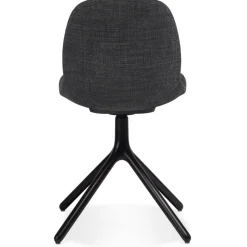 Chaise design 'PAVONIS' en tissu gris foncé