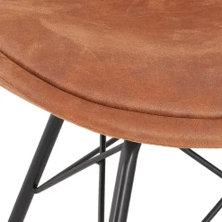 Chaise design 'ROYAL' en microfibre brune et pieds en métal noir