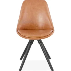 Chaise design 'STREET' brune style industriel