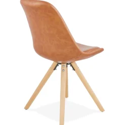 Chaise design 'STREET' en matière synthétique brune