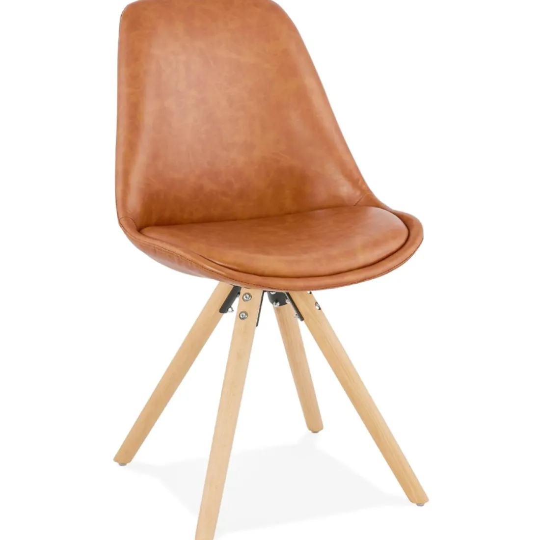 Chaise design 'STREET' en matière synthétique brune