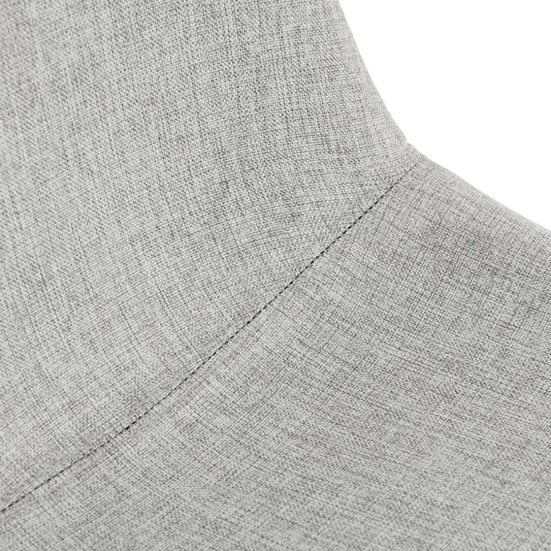 Chaise design 'TAMARA' en tissu gris avec pied en métal blanc