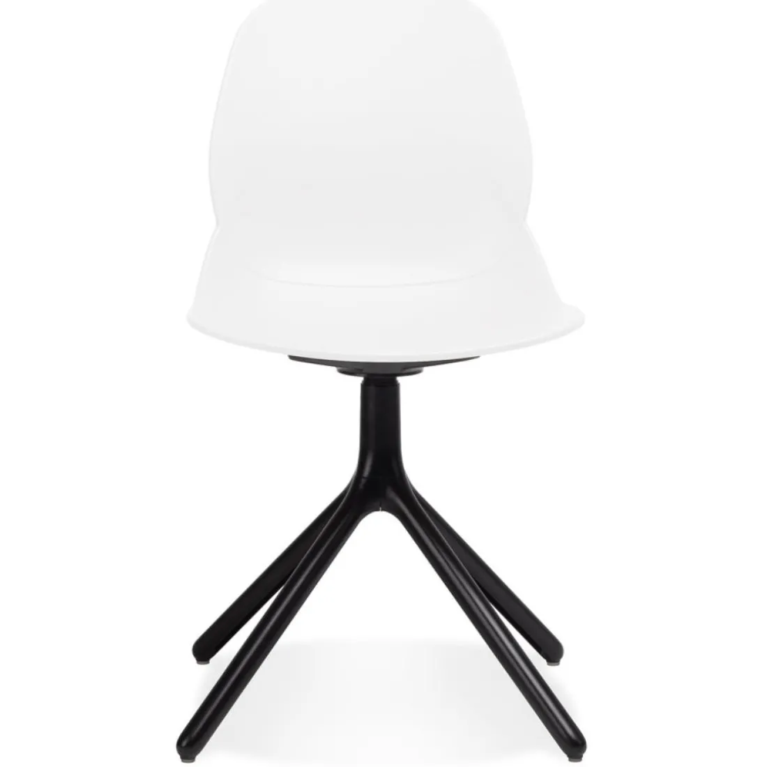 Chaise design 'TUCANA' blanche avec pieds en métal noir