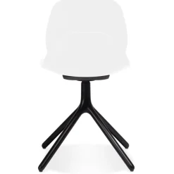 Chaise design 'TUCANA' blanche avec pieds en métal noir